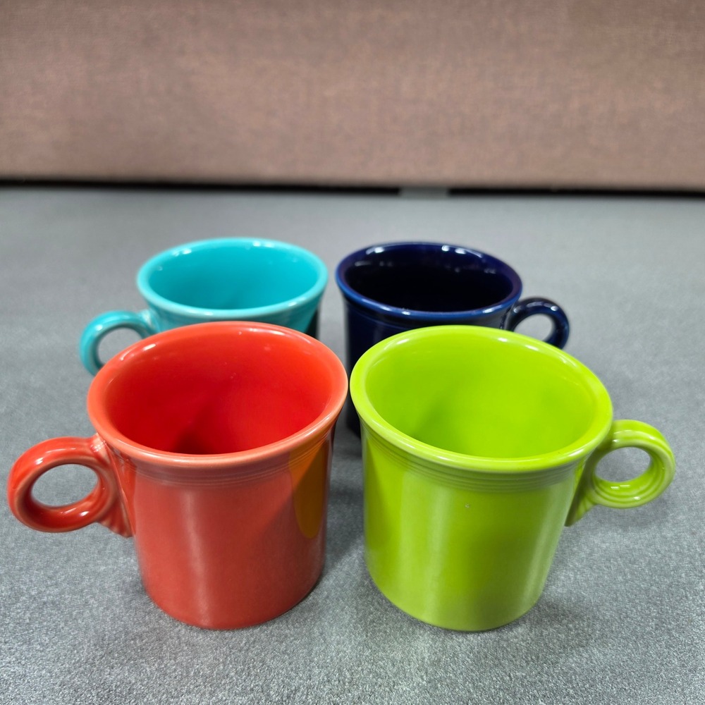 Early Vintage Fiesta Coffee Mugs Set of 4 Excellent Ring Handle‎ Mugs